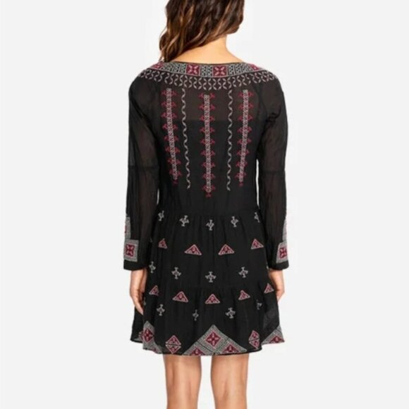Johnny Was Embroidered 'Ava Peasant Dress’ Cotton/Silk Blend, size L - Picture 2 of 9